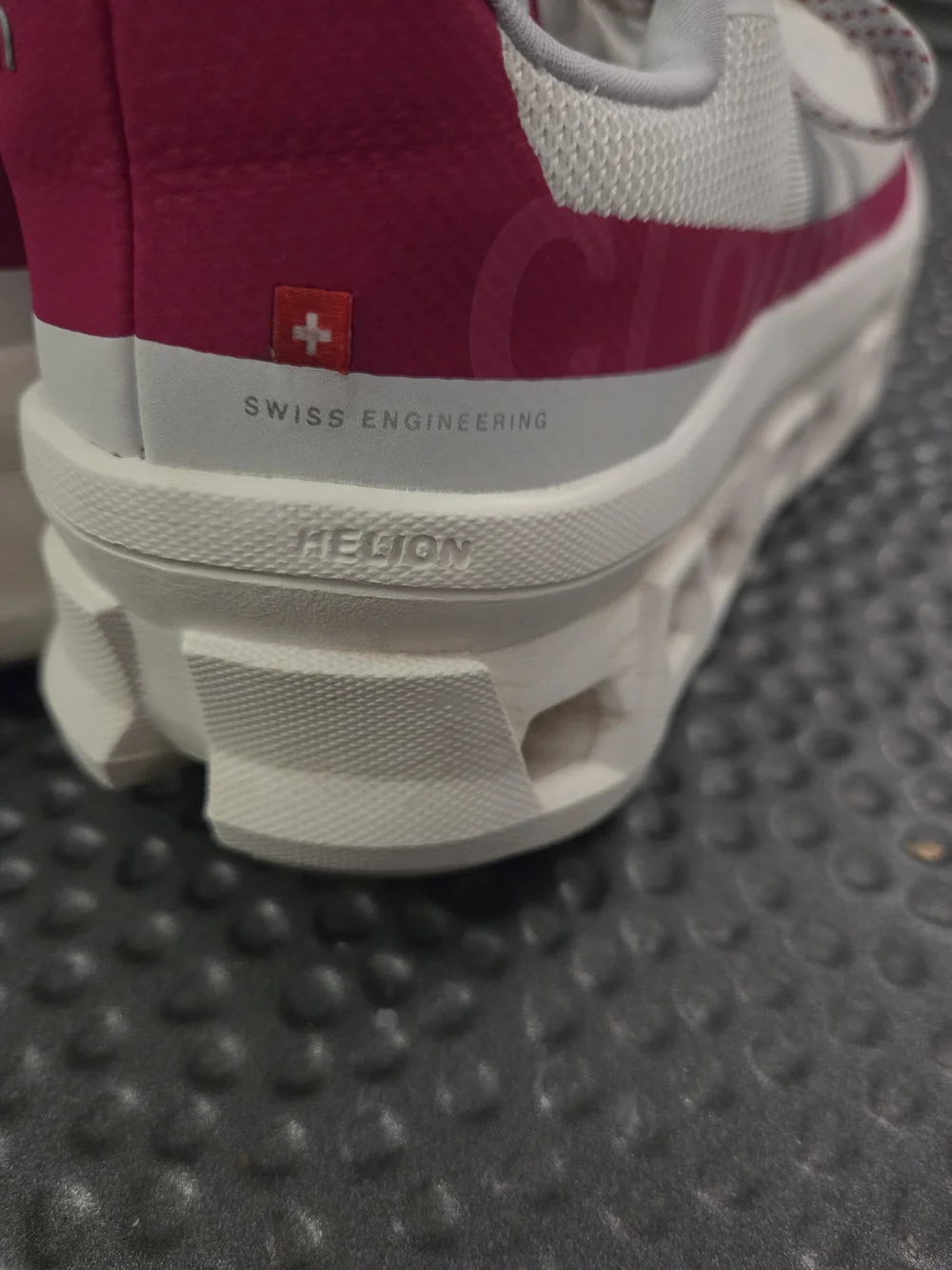 On Running Women's Light Gray Sneakers with Pink Accents